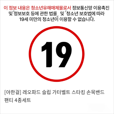 [야한걸] 레오파드 슬립 가터벨트 스타킹 손목밴드 팬티 4종세트